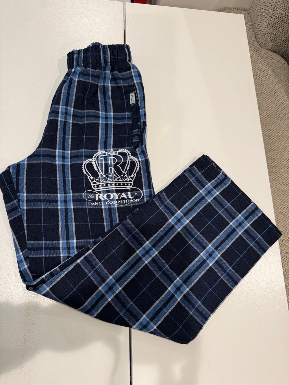 Dance Competition Kids Navy Plaid Joggers